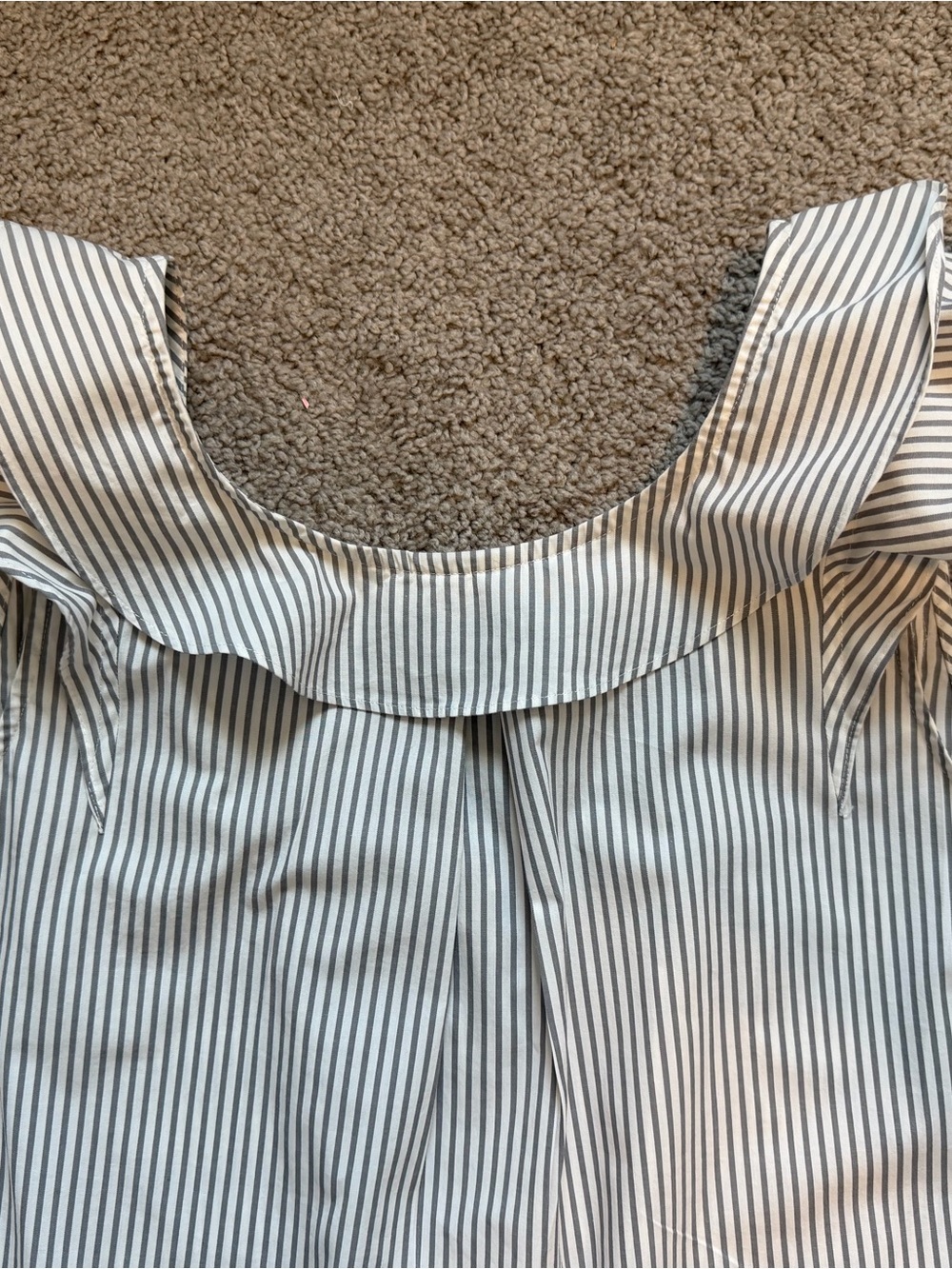 J. Crew Sleeveless Ruffle Yoke Striped Blouse - Gray & White - Picture 3 of 6